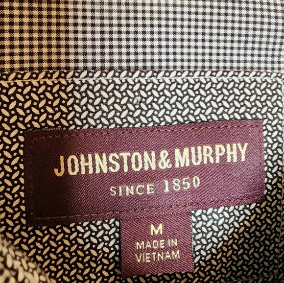 Johnston & Murphy Pirate Themed Plaid Short Sleeve Button Shirt Men's Medium - Picture 3 of 16